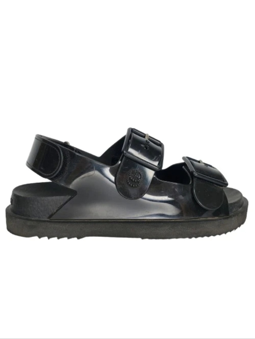 Gucci Isla Black Rubber Mini Double G Sandals